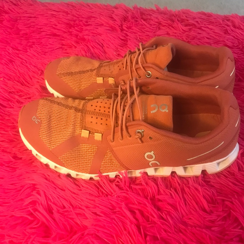 On Orange Athletic Sneakers